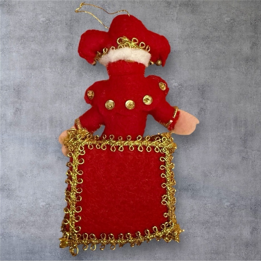 Vintage Felt and Sequin “Jack in the Box” Handmade Ornament - Picture 2 of 2